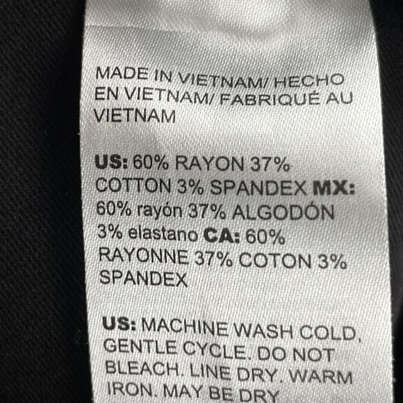 Chico's size 1R Black Bronze Floral Pants Pull On Pockets - Picture 6 of 6